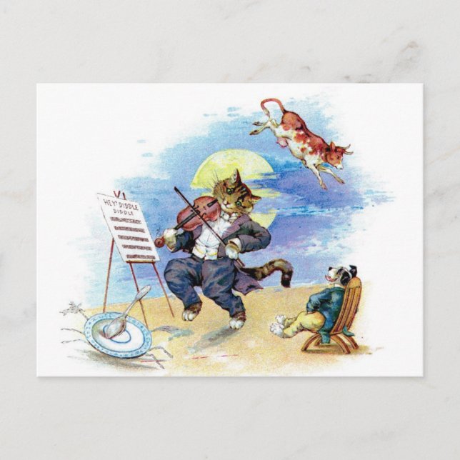 Diddle Diddle Nursery Rhyme Vykort (Framsida)