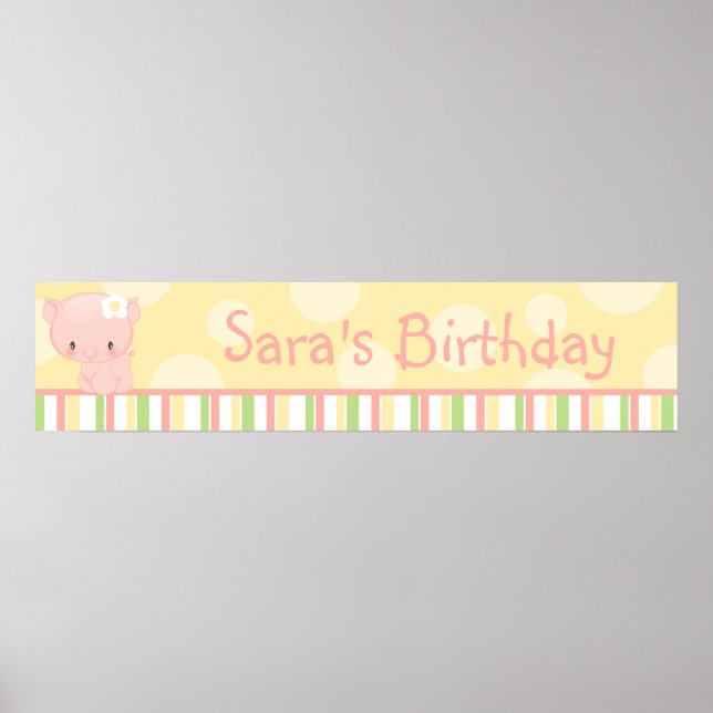 Diddles Farm Gris Birthday Banner Poster (Framsidan)