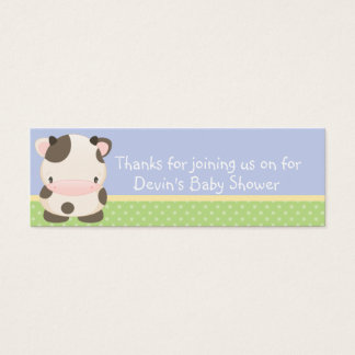 Diddles Farm moo-Cow Baby Shower Favor Tagg B Litet Visitkort