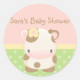 Diddles Farm Moo-Cow Baby Shower-Kuvert Seal Runt Klistermärke