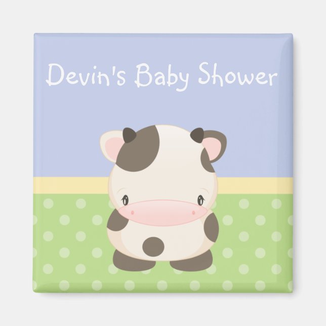 Diddles Farm Moo-Cow Baby Shower Magnet Favor B (Framsidan)