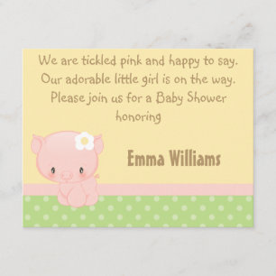 Diddles inbjudan för lantgårdgrisbaby shower