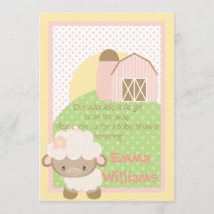 Diddles inbjudan för lantgårdLambbaby shower