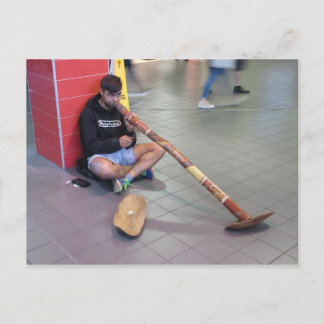 Didgeridoo Busker i Sydney Postcard Vykort