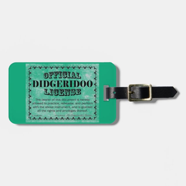 Didgeridoo Licence Bagagebricka (Horisontell Framsida)