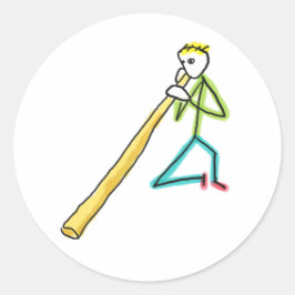 Didgeridoo Stickman Runt Klistermärke