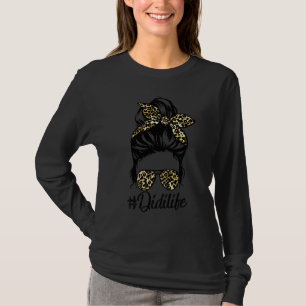 Didi Life Messy Hair Bun Leopard Women Mor Da T Shirt