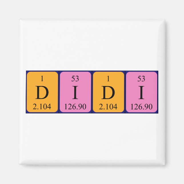Didi periodiskt återkommande bord namn magnet (Framsidan)