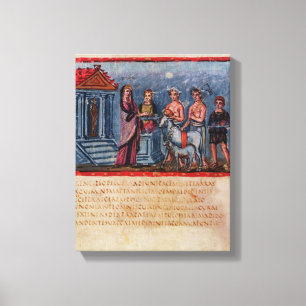 Didoen skapar ett offer, från Vergilius Vaticanus Canvastryck