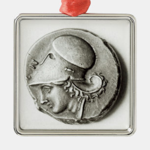Didrachma av Heracles: obverse visande Athena Julgransprydnad Metall