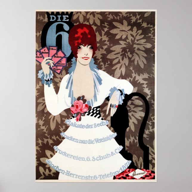 DIE 6 Old Deutsche Printer Advert Max Schweizer Poster (Framsidan)