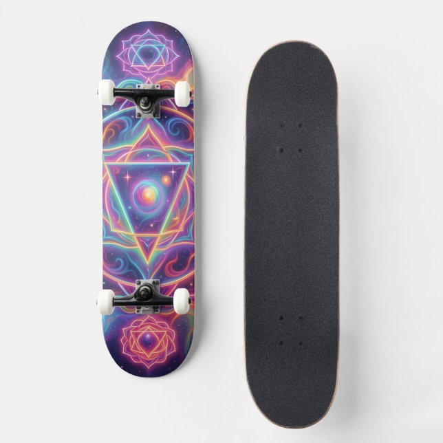 Die 7 Chakren´10 Mini Skateboard Bräda 18,5 Cm (Framsida)