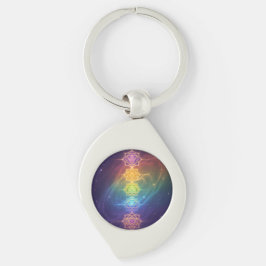 Die 7 Chakren´11 Swirl Silverfärgad Nyckelring
