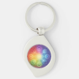 Die 7 Chakren´9 Swirl Silverfärgad Nyckelring