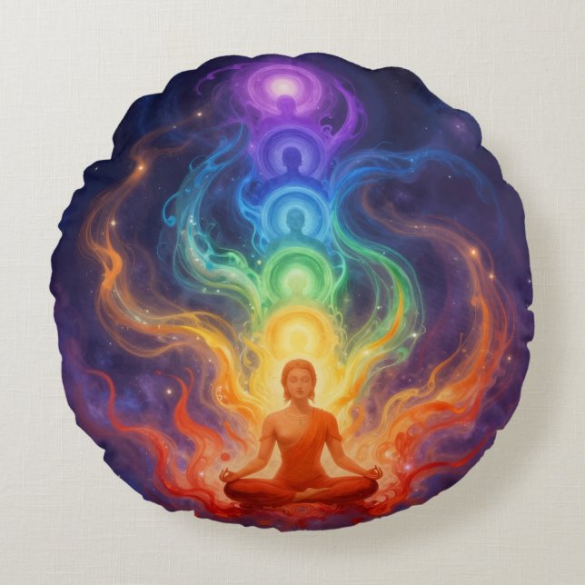 Die 7 Chakren Rund Kudde (Framsidan)