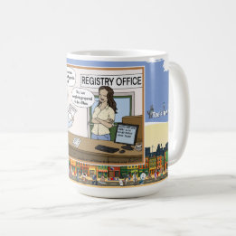 Die A Rhea | Literal Wordplay Humor Classic Kaffemugg