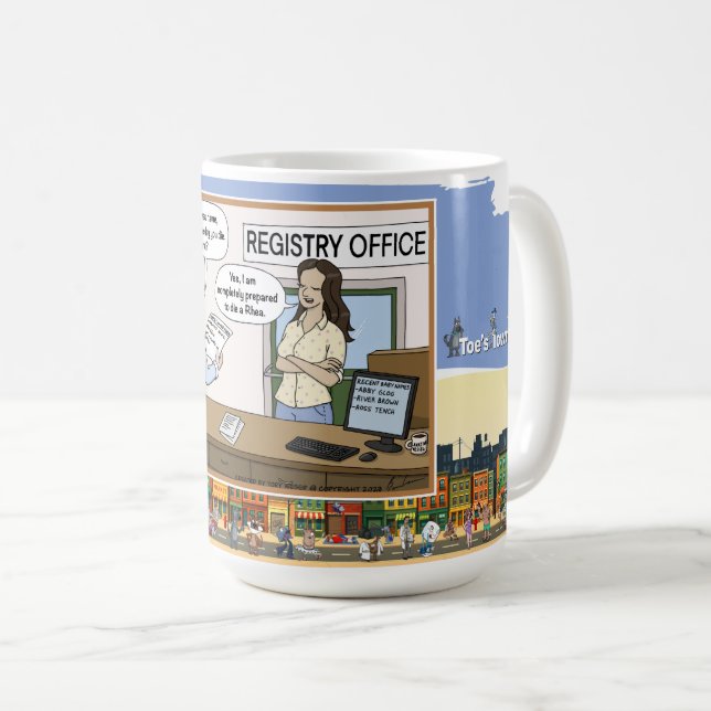 Die A Rhea | Literal Wordplay Humor Classic Kaffemugg (Framsida höger)