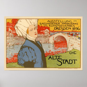Die Alte Stadt av Otto Fischer Poster