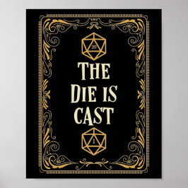 Die är Cast D20 Dice Tabletop RPG Poster