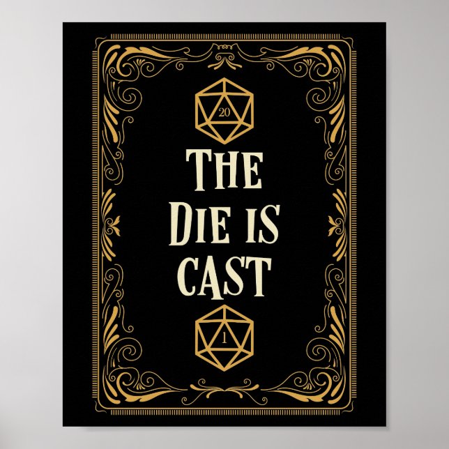 Die är Cast D20 Dice Tabletop RPG Poster (Framsidan)
