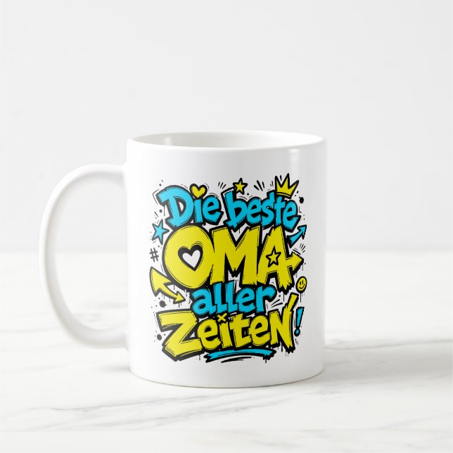 die beste oma aller zeiten graffiti 1 kaffemugg (Vänster)