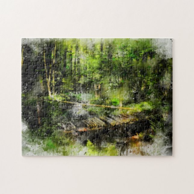 Die Brücke im Wald - Pussel (Horisontell)