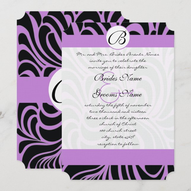 Die Clice Art Deco-bröllopsinbjudningar Inbjudningar (Fram/baksida)