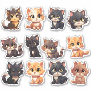 Die Clie Cat Stickers Klistermärken