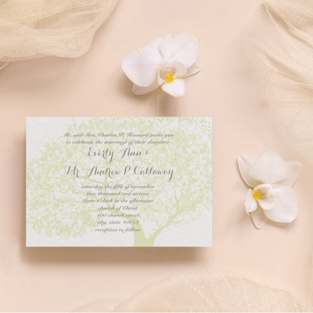 Die cut Grått och Grönt Forest Träd Bröllop Inbjudningar (Skapare uppladdad)