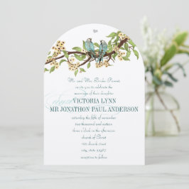 Die cut Gula blommor Teal Aqua Bluebird Bröllop Inbjudningar