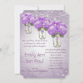 Die cut Radiant Lila Mason Burk Bröllop Inbjudningar