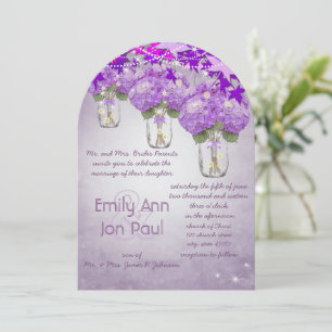 Die cut Radiant Lila Mason Burk Bröllop Inbjudningar