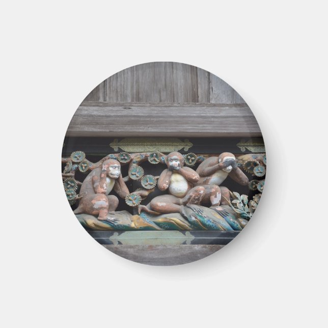 die drei Affen von Nikko - Three wise monkeys Magnet (Framsidan)