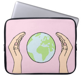 Die Erde zwischen zwei Händen Laptop Fodral