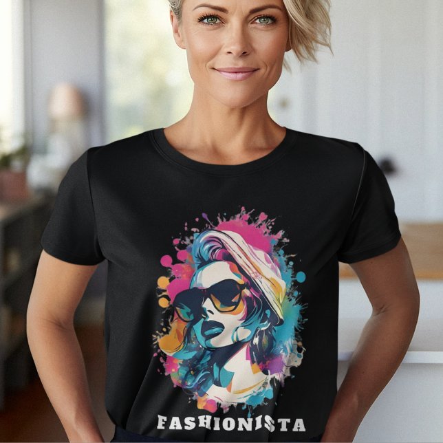 Die Fashionista Stilvolles Porträt Powerfrau T Shirt (Skapare uppladdad)