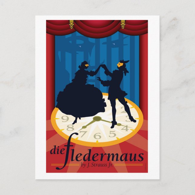 Die Fledermaus, Opera Vykort (Framsida)