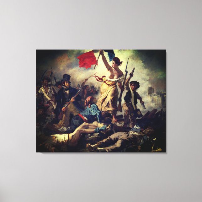 Die Freiheit führt das Volk – Eugène Delacroix Canvastryck (Framsida)