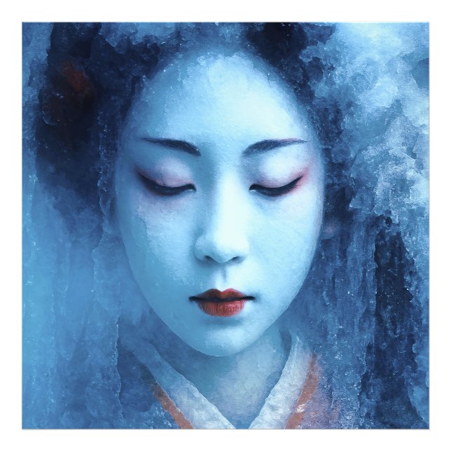 Die Geisha im Eis - Expressiv Fototryck (Framsidan)