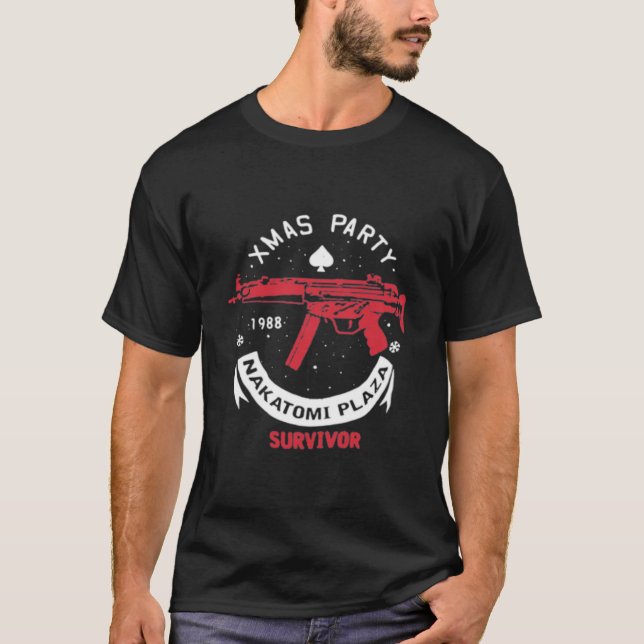 "die hard" är en julomsfilm Julafton Party Nakatom T Shirt (Framsida)