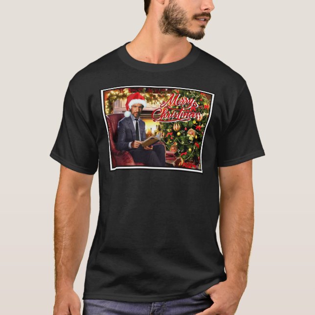 Die Hard Hans Gruber Merry Christmas Classic T-Shi T Shirt (Framsida)