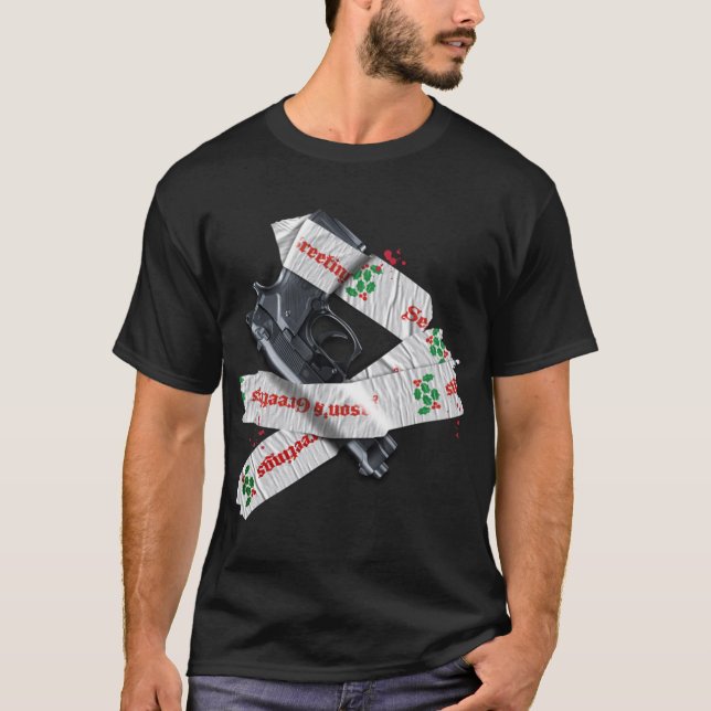 Die Hard T-ShirtDie Hard - Gift Wrapped Gun T Shirt (Framsida)