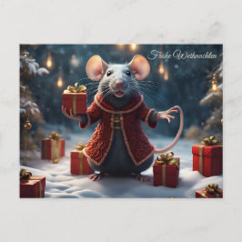 Die kl. Ratte wünscht frohe Weihnachten Vykort