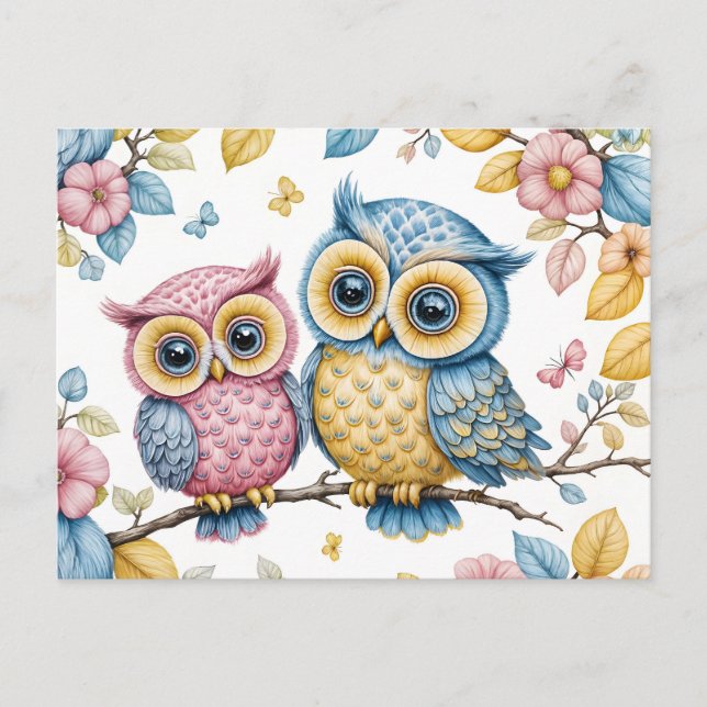 Die kleine und die große Eule Vykort (Framsida)