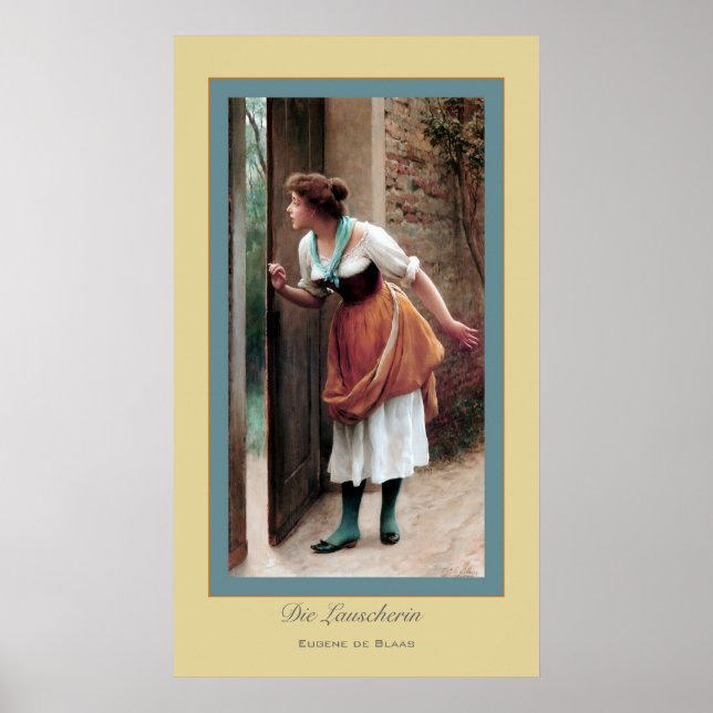 Die Lauscherin ~ Eugene de Blass Poster (Framsidan)