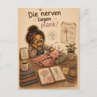 Die Nerven liegen plank Vykort