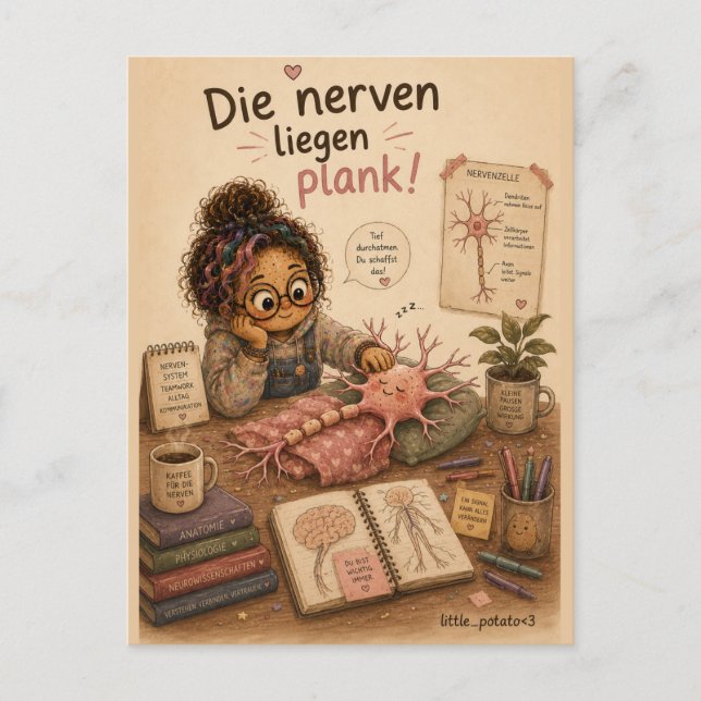 Die Nerven liegen plank Vykort (Framsida)