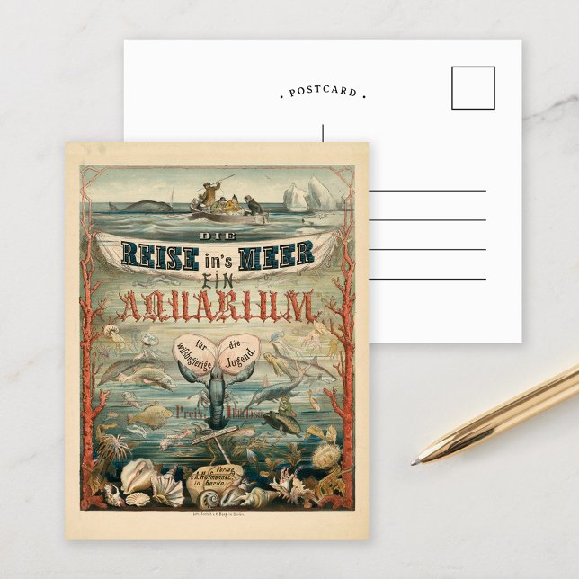Die Reise in's Meer, Ein Aquarium | Carl Reinhardt Vykort (Skapare uppladdad)