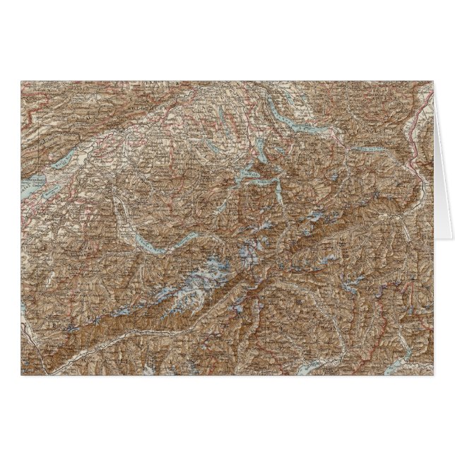 Die Schweiz, Schweiz Atlas Karta Hälsningskort (Framsidan Horizontal)