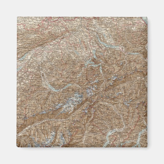 Die Schweiz, Schweiz Atlas Karta Magnet (Framsidan)