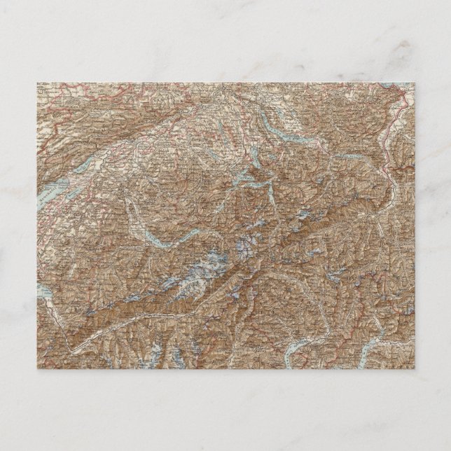 Die Schweiz, Schweiz Atlas Karta Vykort (Framsida)